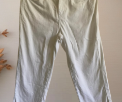 White Cropped Denim Pants - Image 2